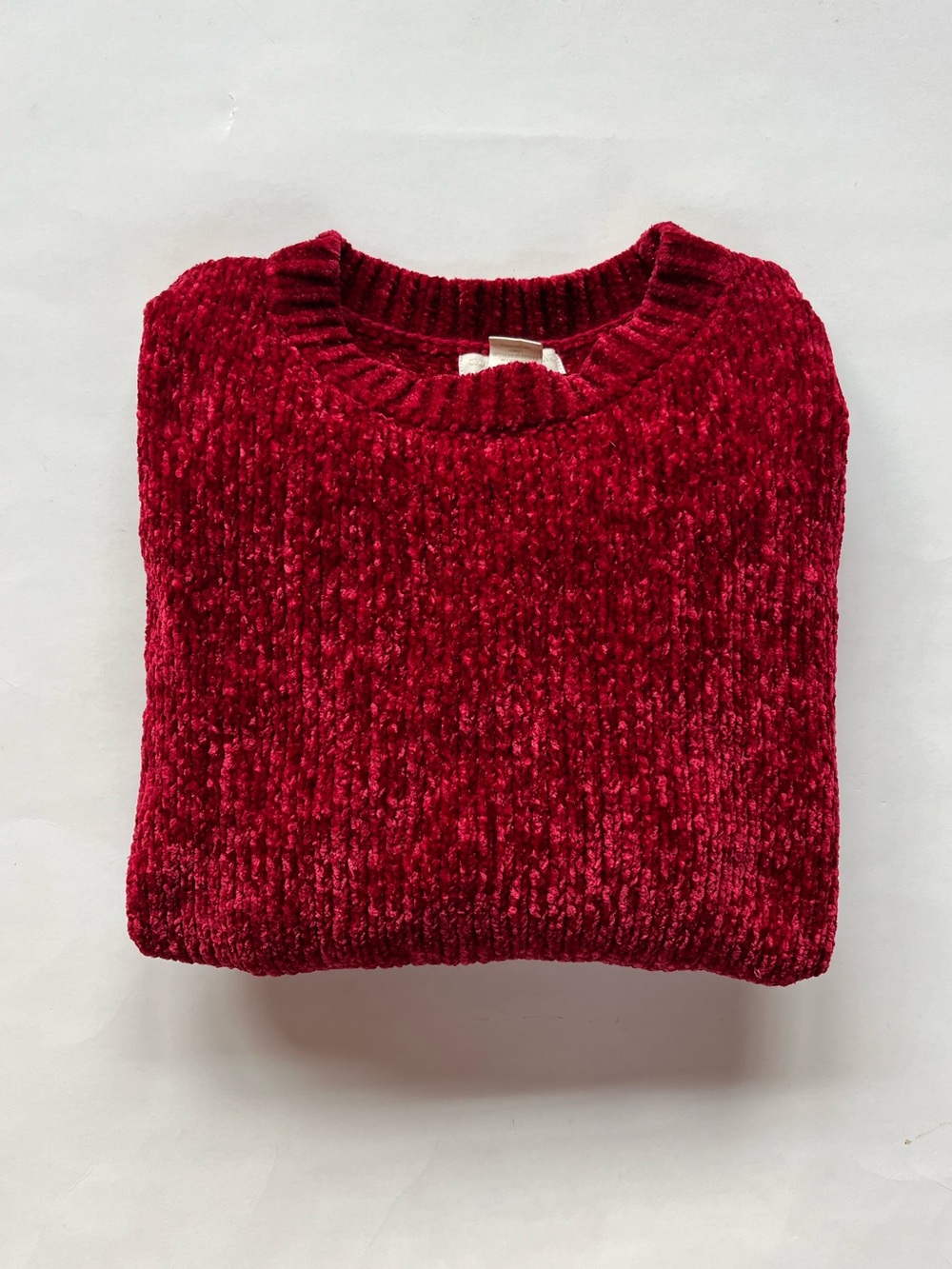 Christian Siriano Beautiful Red Crewneck Sweater, Size Small